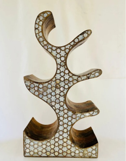Opulent Wine Holder In Mother of Pearl