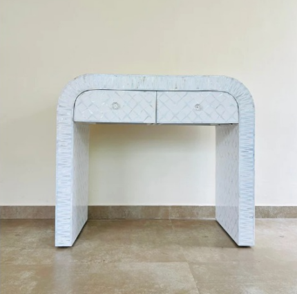 Mother of pearl console with drawer