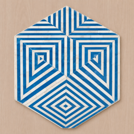 Azure Prism Bone Inlay Stool