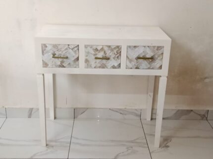 Ivory Luxe Mother of Pearl Inlay Console Table